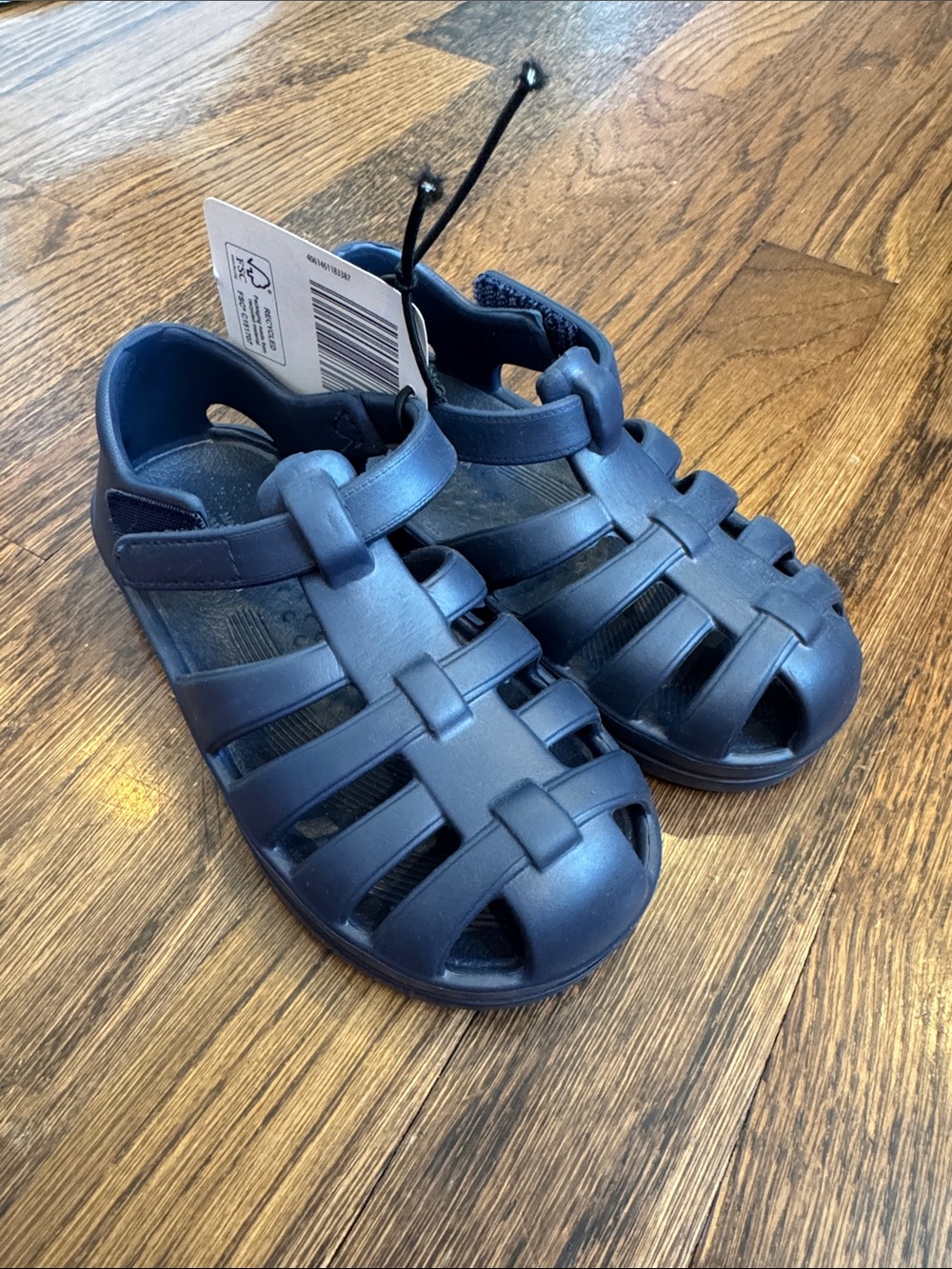 Children's Navy Closed-Toe Sandal with Secure Strap